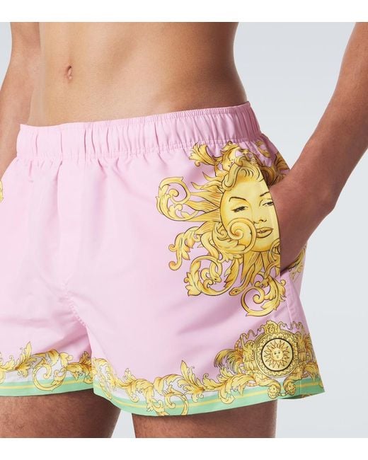 Banador Estampado Versace de hombre de color Pink