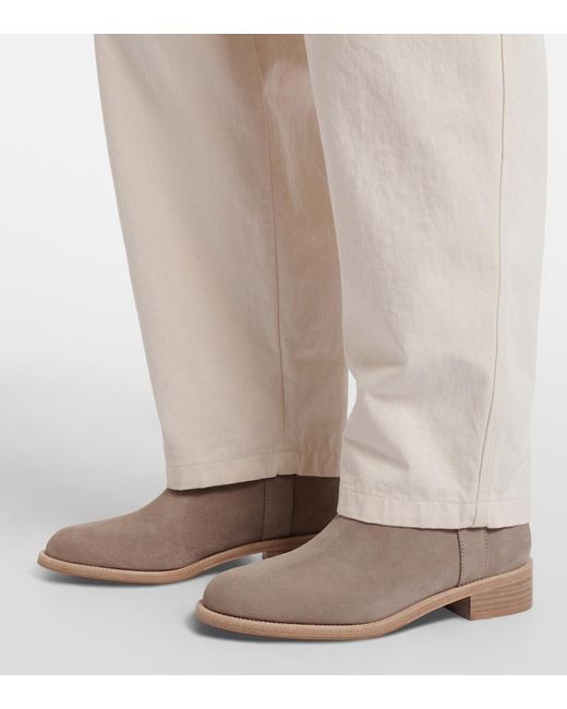 Aquazzura Brown Cavaliere Suede Ankle Boots