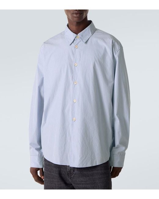 Our Legacy Blue Beyond Striped Cotton Poplin Shirt for men