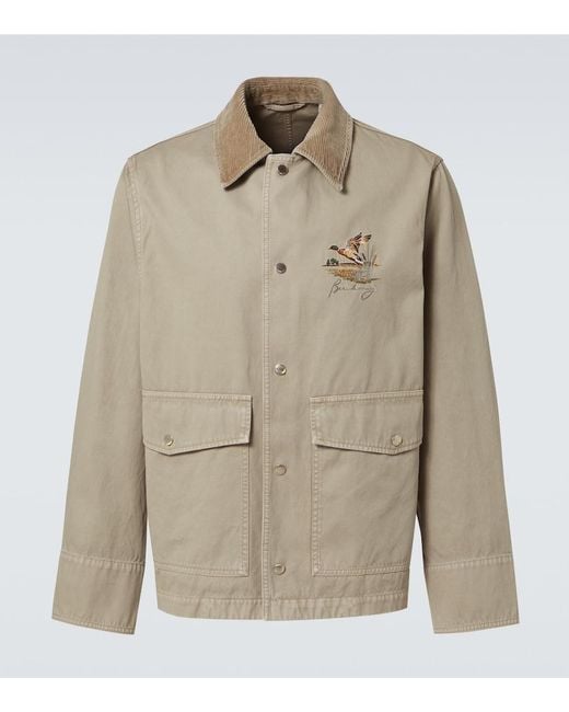Burberry Natural Embroidered Cotton Twill Field Jacket for men