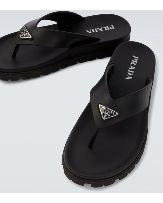 Prada Brown Thong Sandals for men