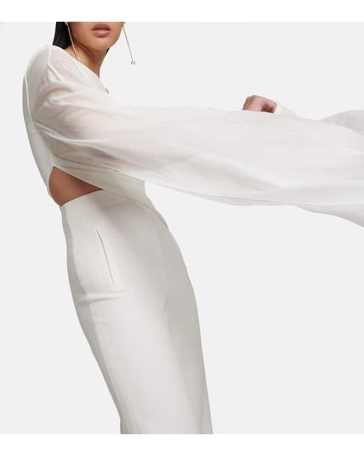 Jumpsuit asimmetrica in cady di Roland Mouret in White