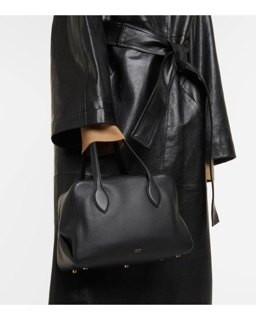 Khaite Black Maeve Medium Leather Tote Bag