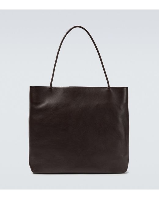 The Row Large Portfolio Leather Tote Bag in Black for Men | Lyst