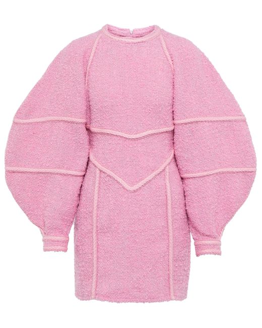 ROTATE BIRGER CHRISTENSEN Pink Darleena Boucle Minidress