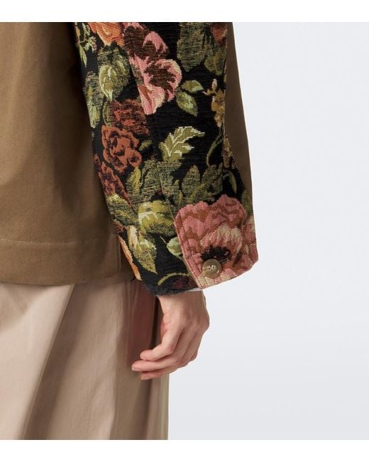 Simone Rocha Green Floral Patchwork Cotton Jacket for men