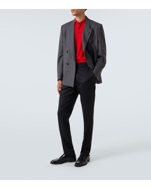 Lardini Black Double-Breasted Wool Blazer for men