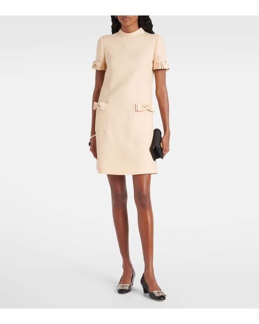 Valentino Natural Minikleid Aus Crepe Couture