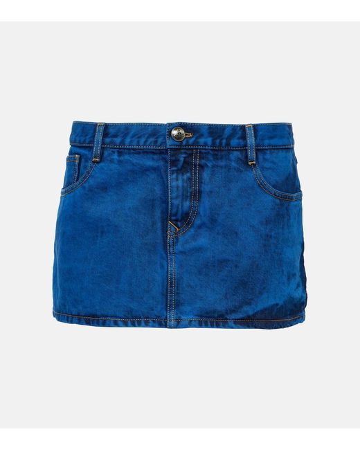 Minigonna di jeans a vita bassa di Vivienne Westwood in Blue