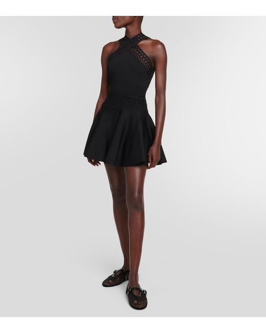 Alaïa Black Noir Vienne Slim-Fit Knitted Bodysuit
