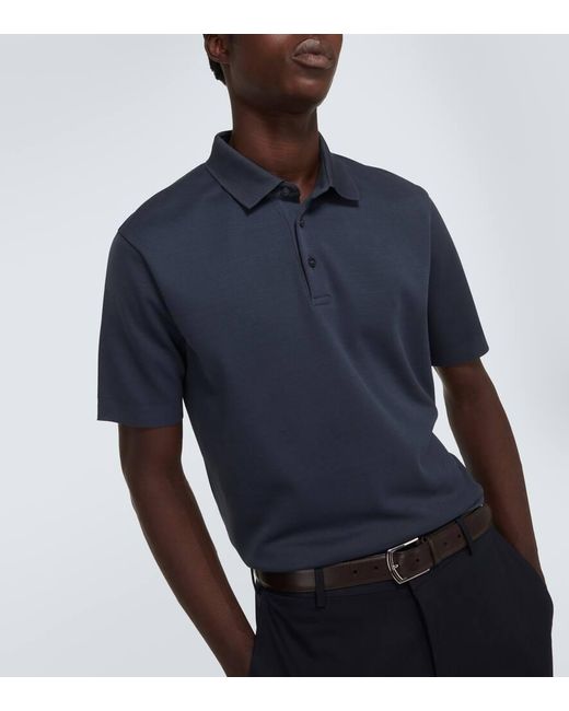Herno Blue Cotton Polo Shirt for men