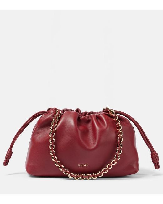Loewe Red Clutch Flamenco Medium Aus Leder
