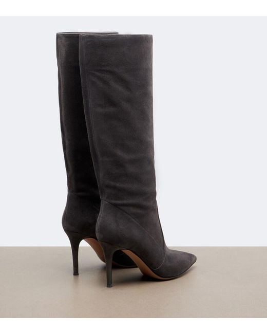 Gianvito Rossi Gray Hansen Suede Knee-High Boots