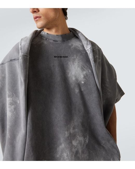 Balenciaga Gray T-Shirt With Logo for men