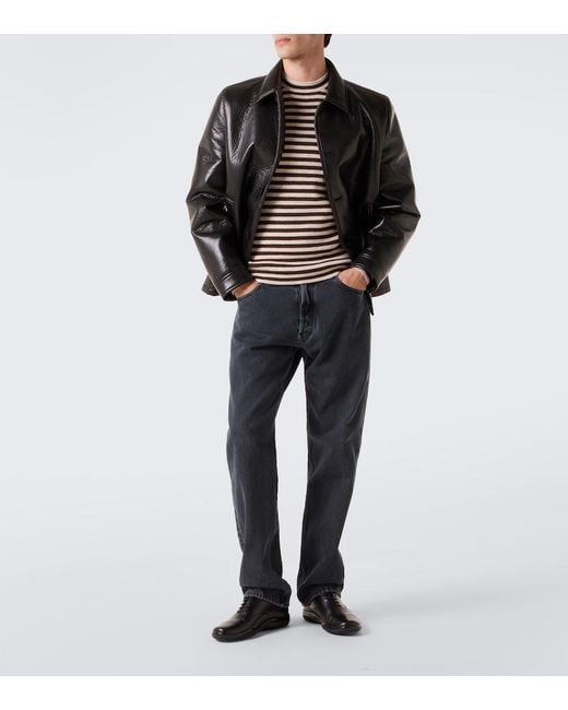Prada Black Toblach Leather Sneakers for men