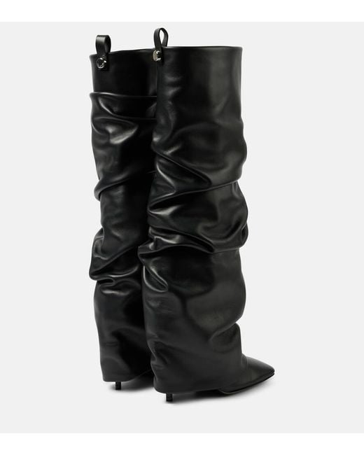The Attico Black Stiefel Rea Aus Leder