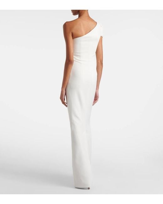 Safiyaa White Bridal Robe Blanchette Aus Crepe