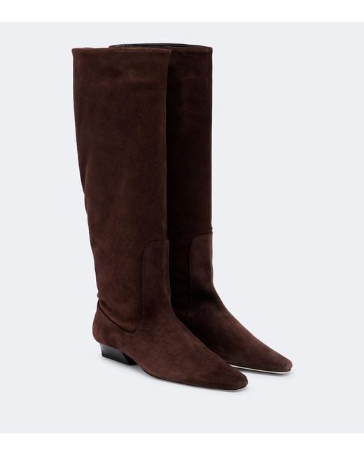 Staud Brown Wally Suede Knee-High Boots