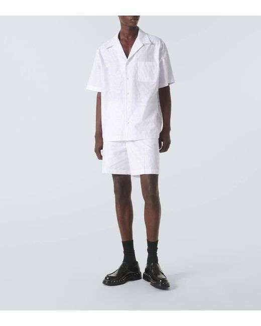 Camicia oversize in popeline di cotone di Valentino in White da Uomo