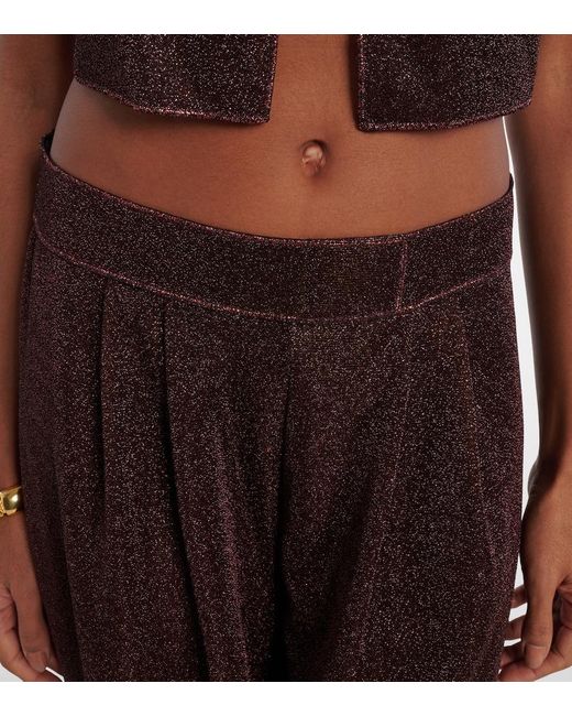 Oseree Brown Lumiere Wide-Leg Pants