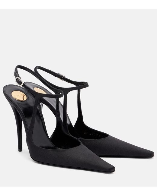 Saint Laurent Black Manon 110 Slingback Pumps