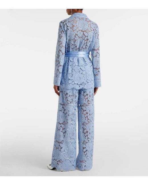 Dolce & Gabbana Blue Jacke Aus Spitze