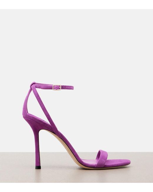 Jimmy Choo Purple Moza Suede Sandals