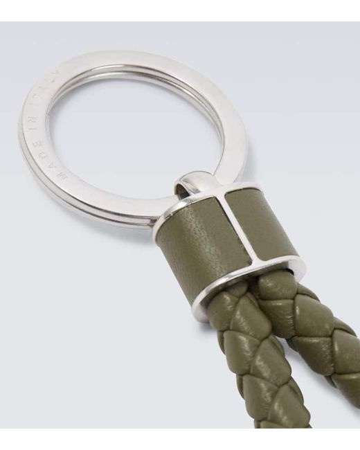 Bottega Veneta Schluesselanhaenger Intreccio Aus Leder in Green für Herren