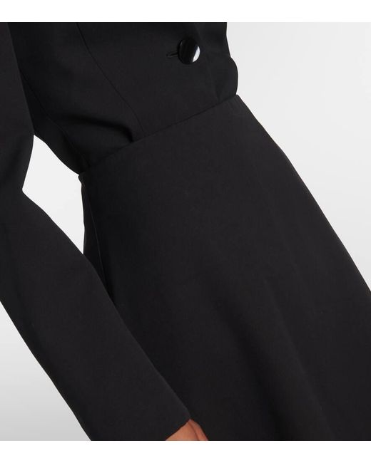 FFORME Black Skye Cotton And Wool Midi Skirt