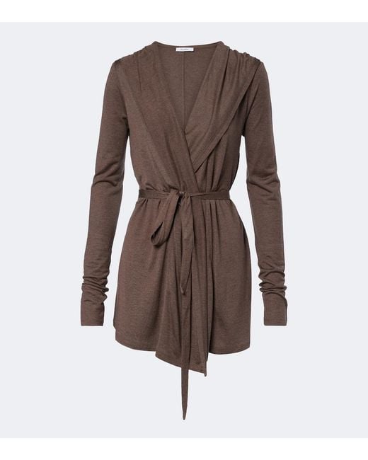 Max Mara Brown Jersey Wrap Cardigan