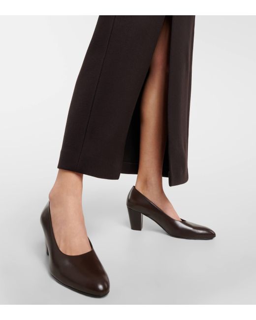 The Row Brown Luisa 35 Leather Pumps
