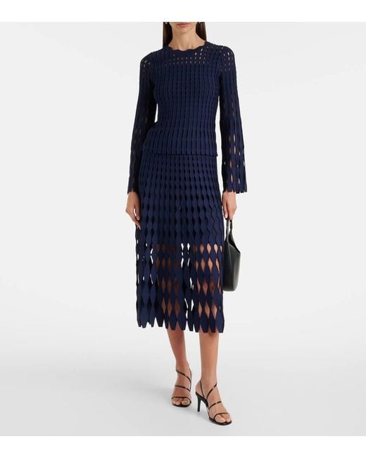 Jonathan Simkhai Blue Midirock Wilma Aus Strick
