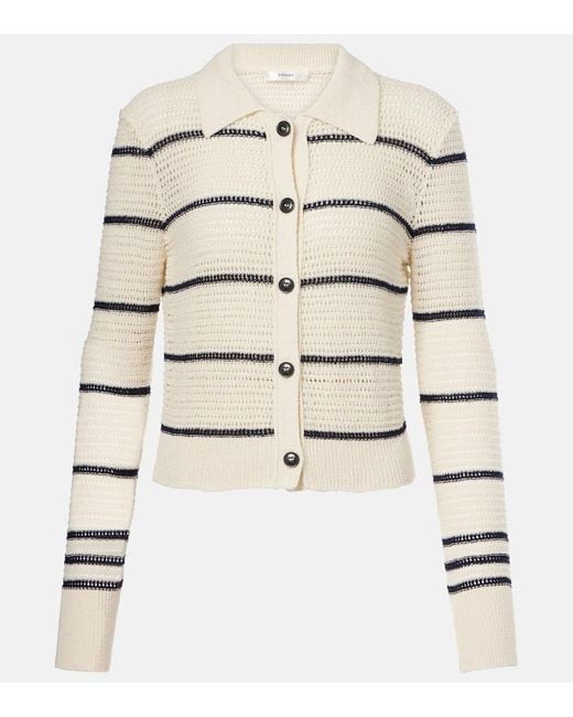 FRAME Natural The Shrunken Cotton-Blend Cardigan