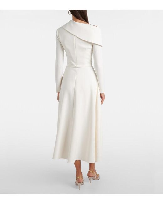 Safiyaa White Odelle Asymmetric Midi Dress