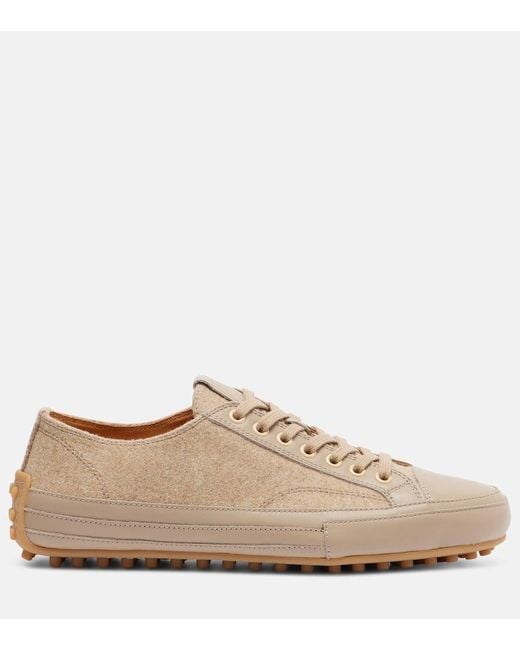 Tod's Natural Sneakers Gommino Aus Leder