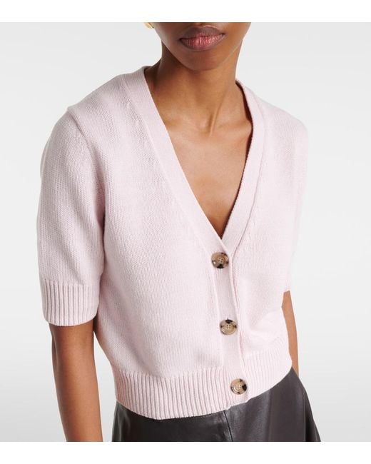 Jardin Des Orangers Pink Cotton And Cashmere Cardigan