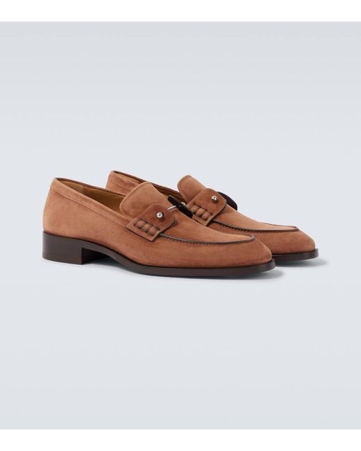 Christian Louboutin Brown Chambelimoc Leather Loafers for men