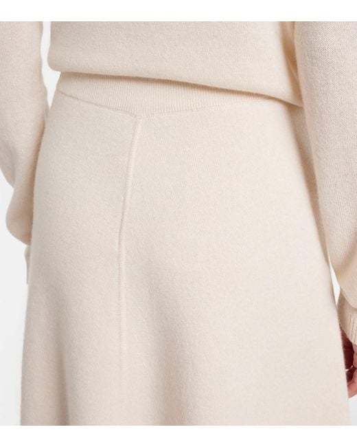 Jardin Des Orangers White Wool And Cashmere Midi Skirt