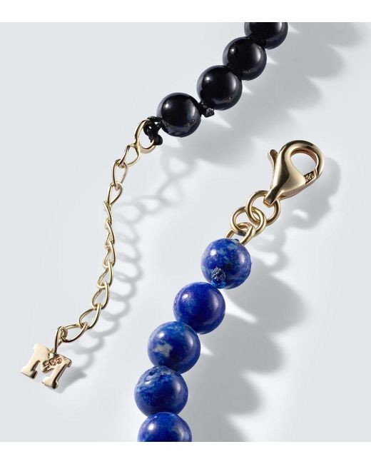 Mateo Blue Set Of 2 14Kt Beaded Bracelets With Lapis Lazuli And Onyx for men