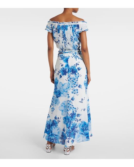 Poupette Blue Off-Shoulder-Top Alba Aus Baumwolle