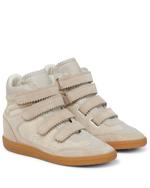 Isabel Marant Bilsy Suede High-top Sneakers in Beige (Natural) - Lyst