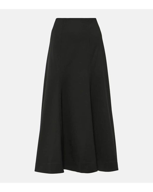 Co. Black Wool-Blend Midi Skirt