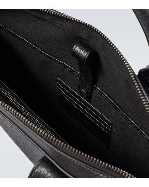 Giorgio Armani Black Leather Briefcase for men