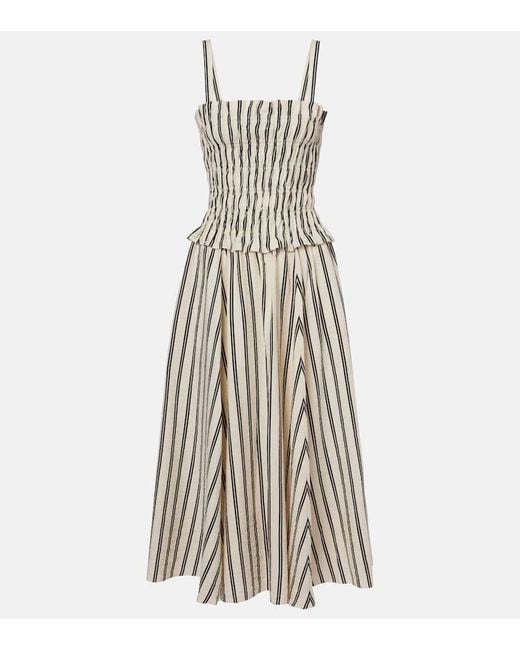 Polo Ralph Lauren Natural Silk-Blend A-Line Midi Dress