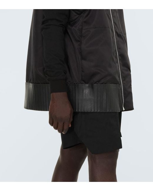 Rick Owens Black Vest Polyamide, Calfskin for men
