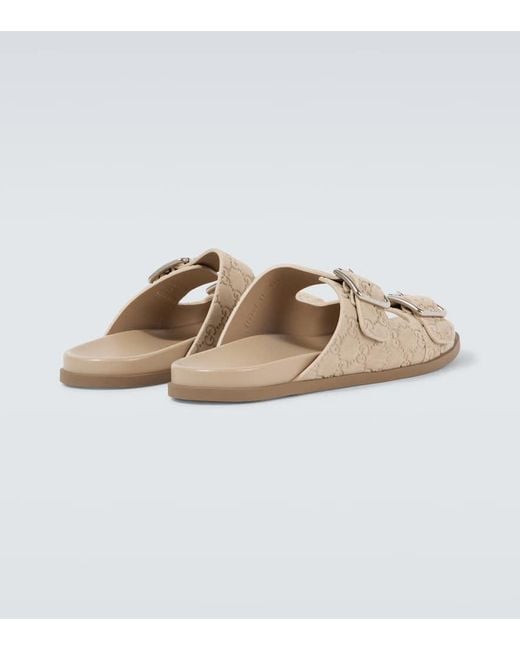 Gucci Natural Gg Suede Sandals for men