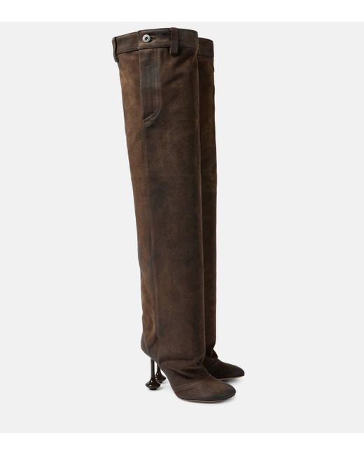 Loewe Brown Toy Panta Leather Over-The-Knee Boots