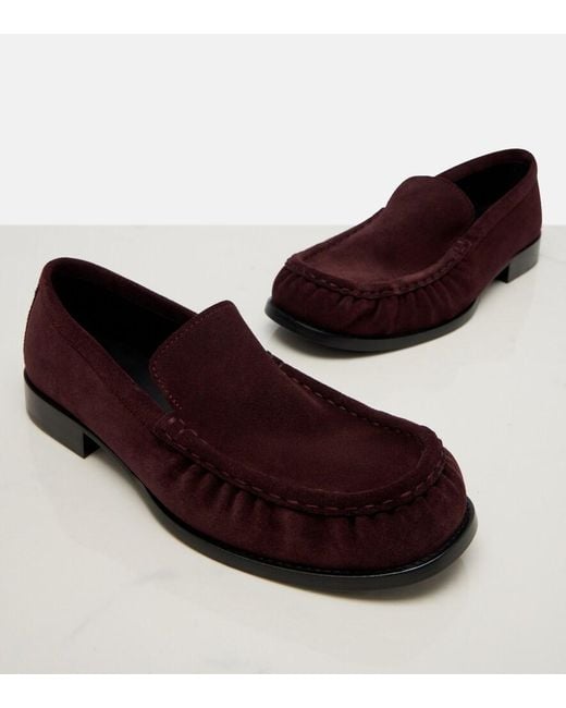 Dries Van Noten Red Suede Loafers