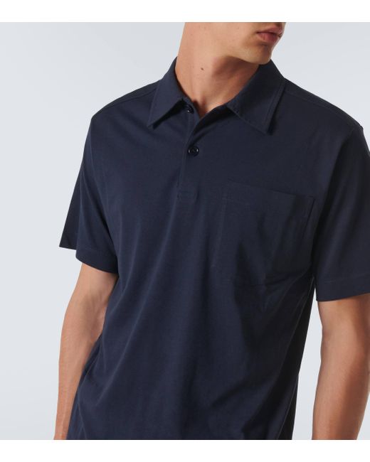 Dries Van Noten Blue Cotton Jersey Polo Shirt for men