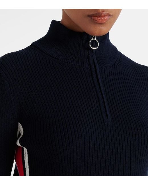 Fusalp Blue Deltanao Ribbed-Knit Ski Top